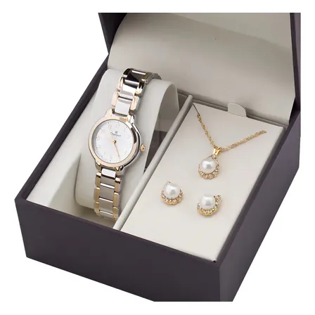 Relogio Feminino Champion Prata Dourado Pequeno Cn24959c Correia Prata Com Dourado Fundo Prateado