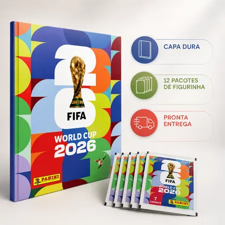 Álbum Capa Dura Copa Do Mundo 2026 + 84 Figurinhas Originais