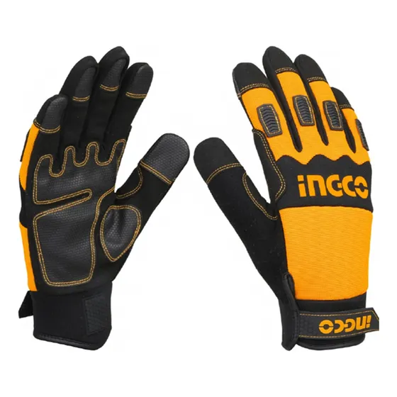 Guantes Mecánica Cuero Pvc Goma Trabajo Pesado Ingco