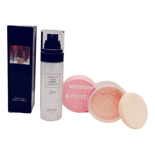 Fijador De Maquillaje + Polvo Fijador Compacto Kit Fijador De Maquillaje + Polvo Fijador Compacto Kit