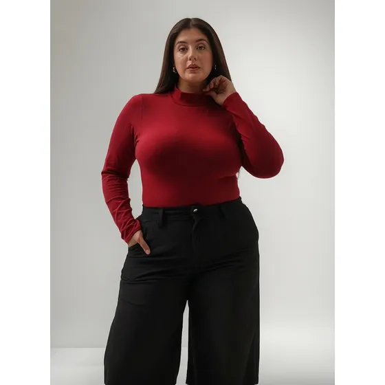 Body Basico Polera Mauren Mujer Naif Bordó Xxl