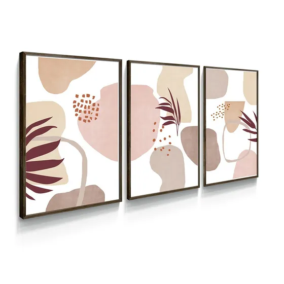 Quadro Decorativo Abstrato Terracota Bege Sala Quarto
