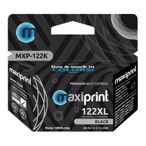 Cartucho Maxiprint  Hp 122 Xlnegro Dj 1000 1010 1050 Otiesca