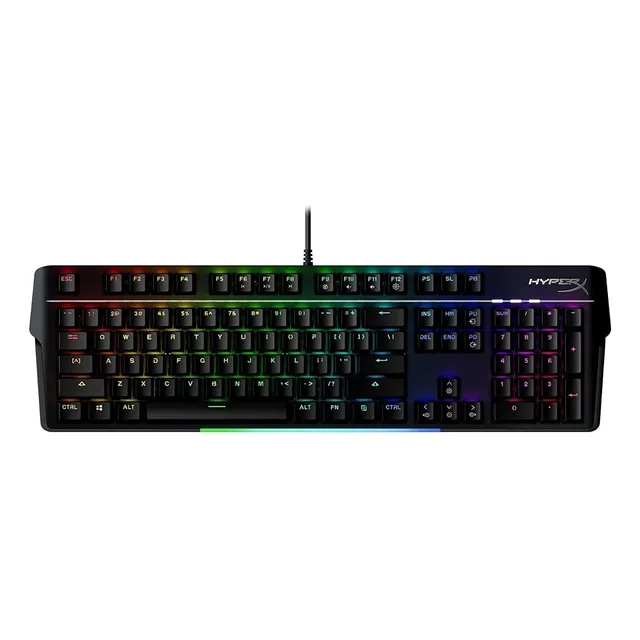 Teclado Gamer HyperX Alloy Mkw100 Qwerty Ttc Linear Red Switch Inglés Color negro Full Rgb
