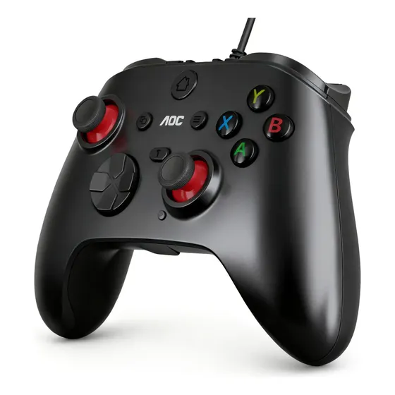 Aoc Joystick 3d Wired Gaming Gamepad Gc100 En Cable De 2,2 Metros Blanco Y Negro | Cuotas sin interés