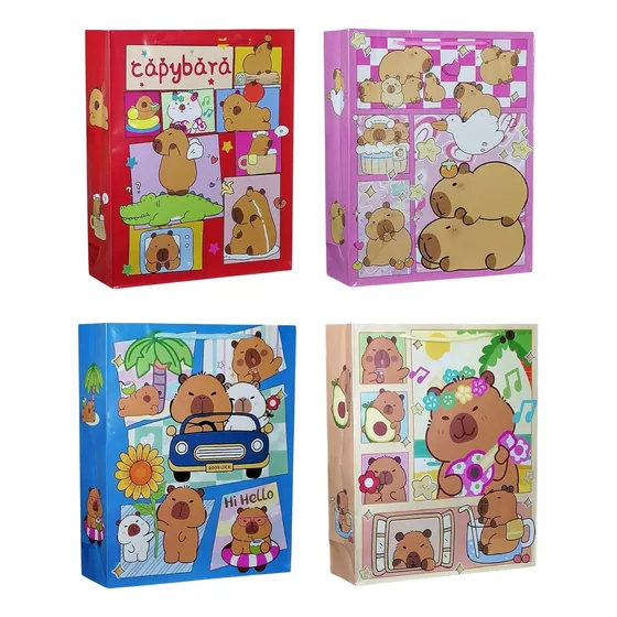 Pack 12 Bolsas De Regalo Capibara Chicas 18x24x7cm Kp001