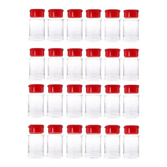 Hemoton Tarro Especia Plastico 24 Color Rojo