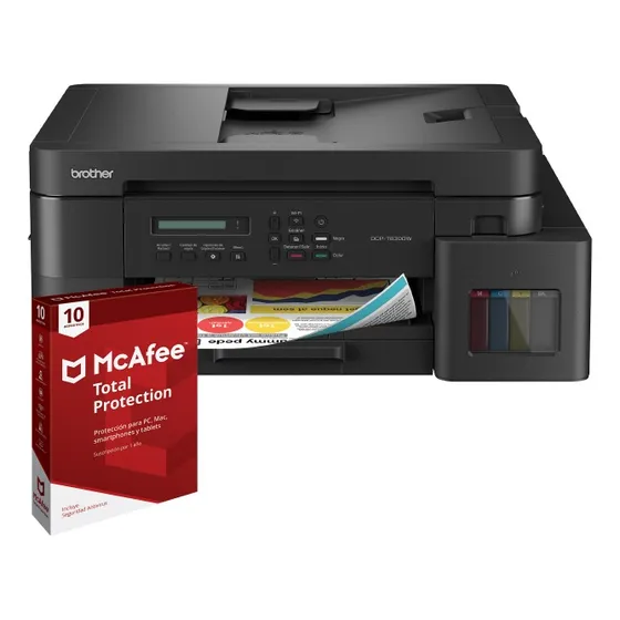 Multifuncional Brother Dcp-t830dw + Antivirus Mcafee 10 Disp