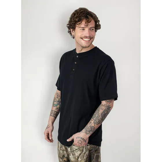 Polera Hombre Cuello Redondo Botones Molle Uv+pro Lenga®