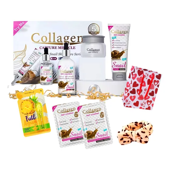 Kit Cuidado Facial Colágeno Y Caracol Serum/mascarilla/crema