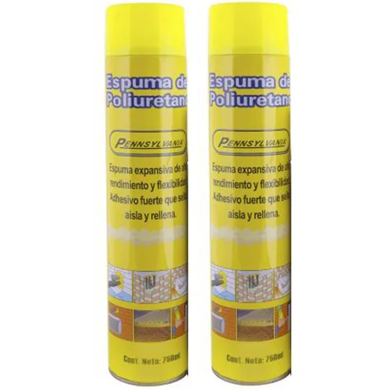 2 X 1 Espuma De Poliuretano Expansible Expandido 750 Ml !