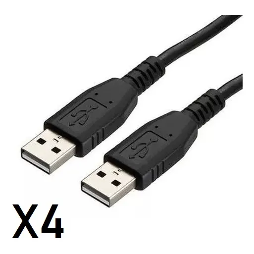 4 Cable Extensión Usb Macho A Macho X4