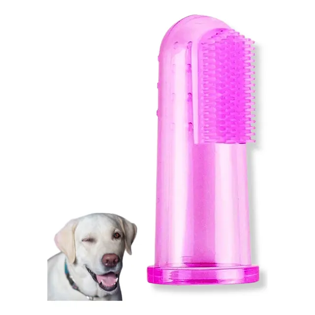 Cepillo De Dientes Dedal De Silicona Para Perros Y Gatos