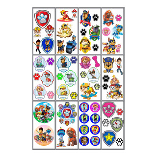 Kit 12 Cartelas -64 Tatuagem - Patrulha Canina Infantil Kit 12 Cartelas -64 Tatuagem - Patrulha Canina Infantil