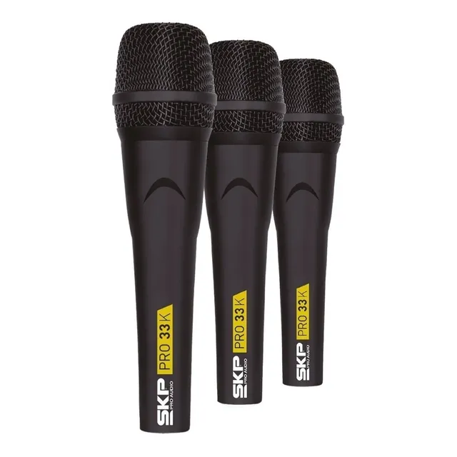 Microfones SKP Pro Audio PRO-33K Dinâmico Cardioide cor preto