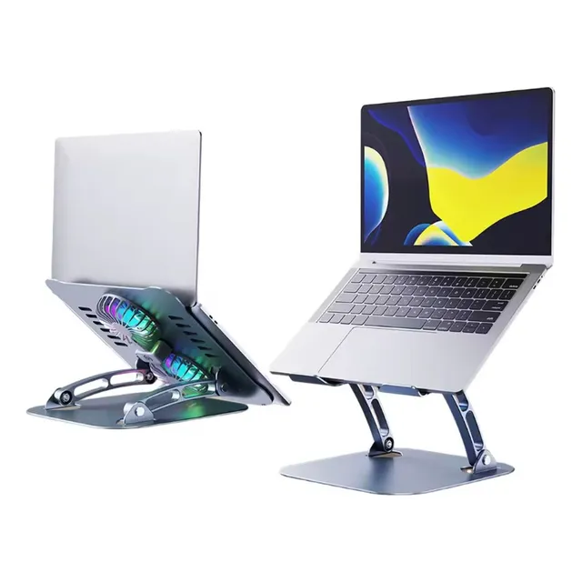 Soporte Plegable Notebook / iPad 2 Ventiladores Rgb Metalico