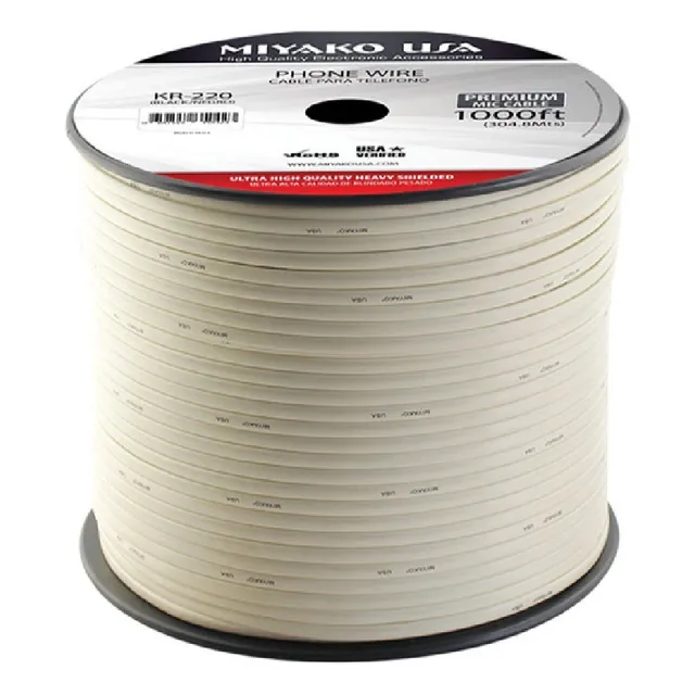 Rollo 305 Mtrs Cable Telefonico 4 Hilos Plano Miyako