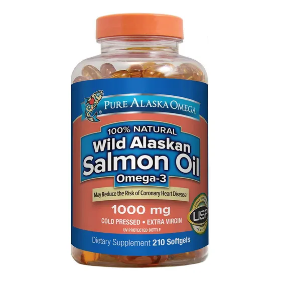 Aceite De Salmón Omega Omega 3 Puro De Alaska, 1000 Mg, 210 