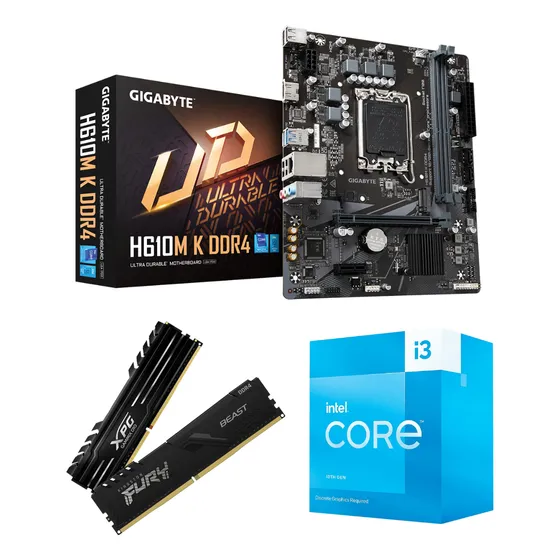 Kit Intel Upgrade I3 12100 + H610m-k + 8gb Ddr4