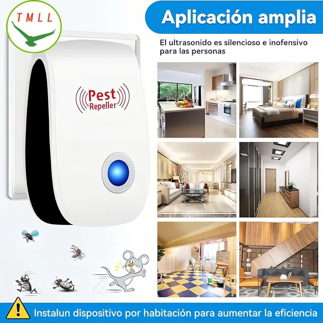 Repelente Ultrasónico Ahuyenta Ratas Mosquitos Cucarachas insecto nocivo 4PCS.Los animales domésticos son ino 3-4 semanas se notan los resultadosfensivos。