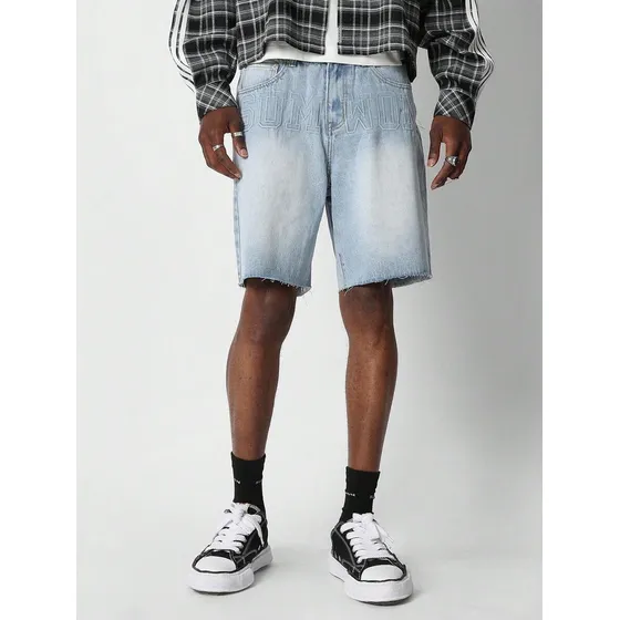 Sumwon Short De Mezclilla Con Estampado De Logo En Relieve