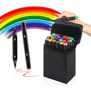 Canetas Marcadoras De Ponto Duplo Brush Point 24 Cores Canetas Marcadoras De Ponto Duplo Brush Point 24 Cores
