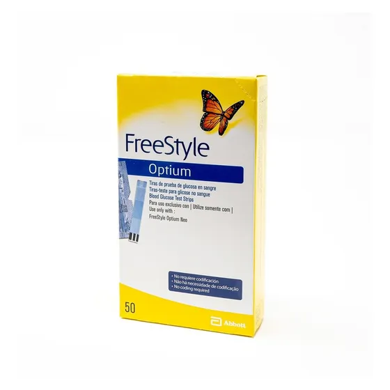 Tiras Reactivas Glucosa En Sangre Freestyle Optium 50 Pzas Color Negro
