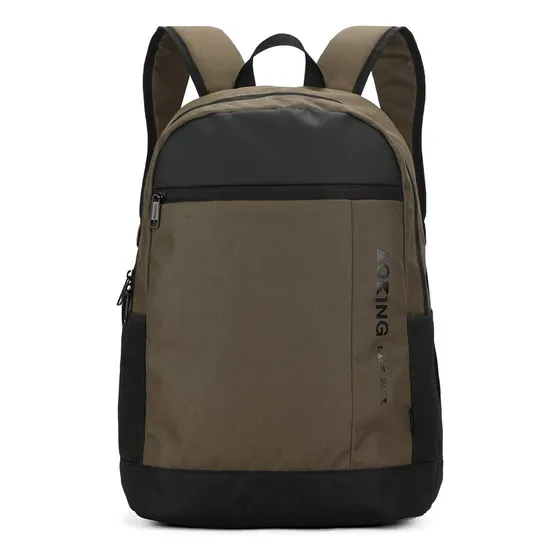 Mochila Escolar Liceal Aoking Xn3517 Color Verde Musgo Diseño De La Tela Lisa