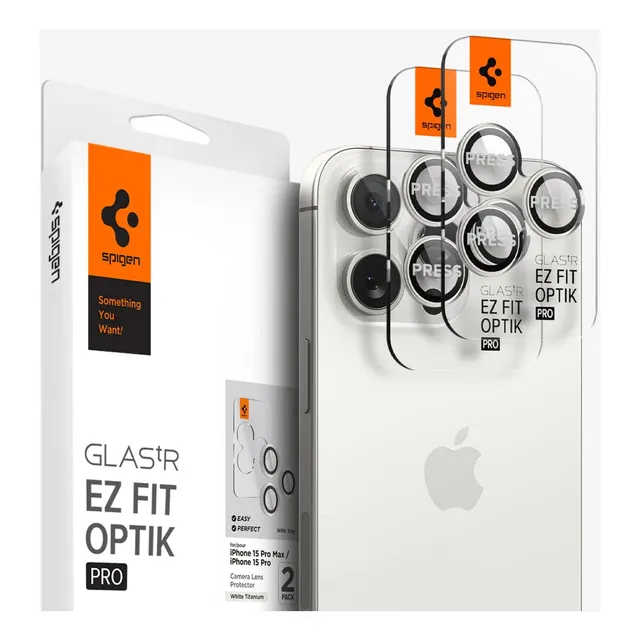 Protector Camara Iphone 16/15/14 Pro/pro Max Spigen Pack X2 Blanco