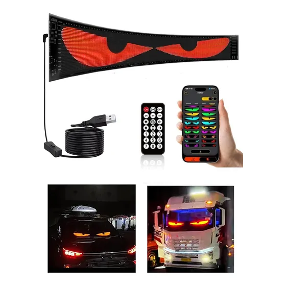Lámpara De Ojos De Diablo Para Autos Pantalla Led (133x19cm)