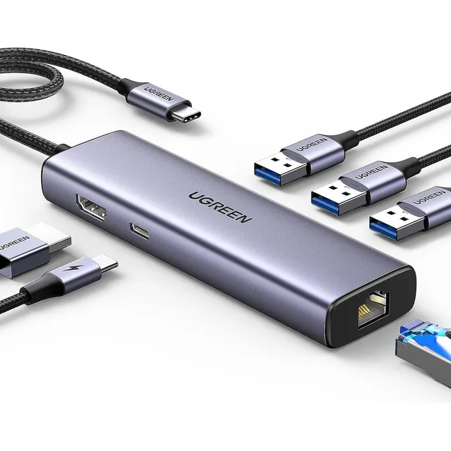 Hub Usb C, Usb 3.0, Hdmi, Rj45, Acepta Cargador Usb C