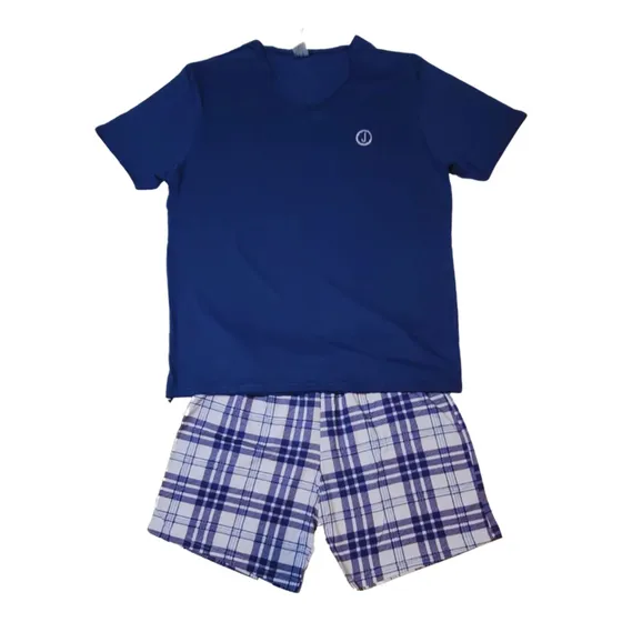 Pijama Plus Size Masculino Camiseta E Shorts 100% Algodão