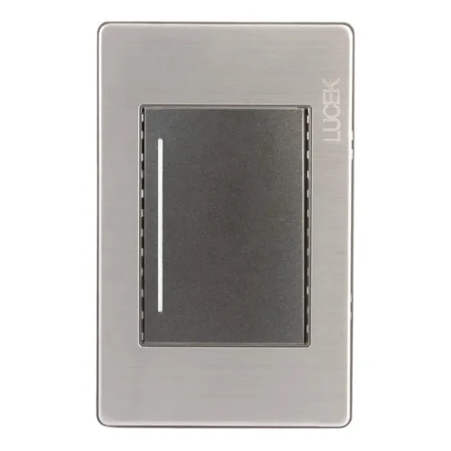 Placa Acero Con 1 Apagador Sencillo Plata/anonizado Lucek Color Anonizado