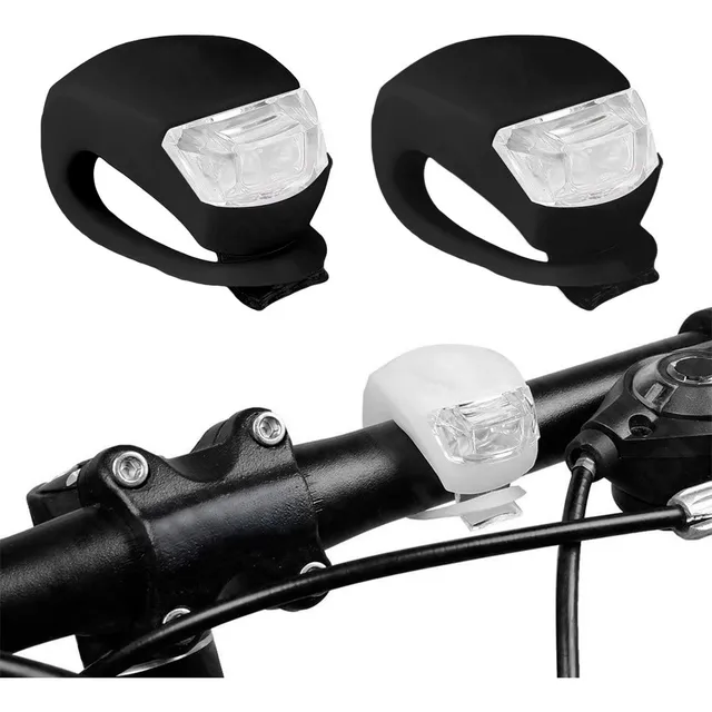 Kit Luces Bicicleta Silicona Rojas Pilas Led Moto Viaje