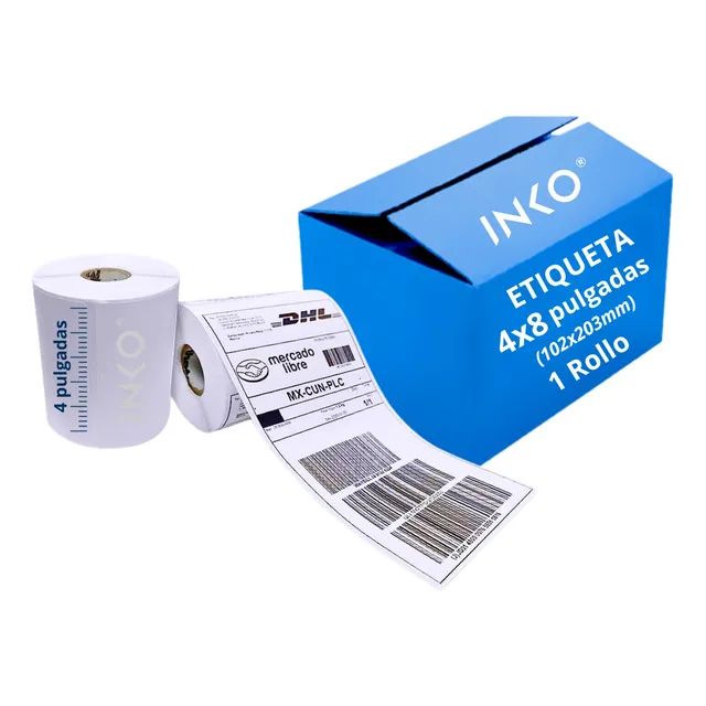 Etiquetas Térmicas Directas Rollo Con 200 Etiquetas 4x8 In