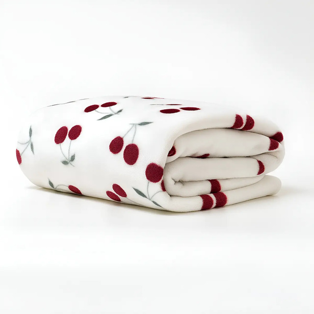 Cobertor Manta Flannel Soft King Queen 2,20x2,40 Luxo Cor Cerejas Desenho Do Tecido Florid...