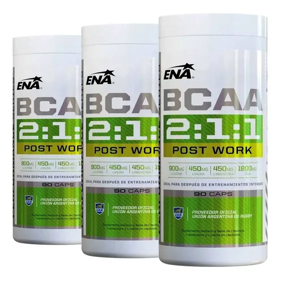 3 Potes Amino Bcaa 2000 Ena Aminoácidos Ramificados