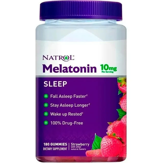 Natrol Melatonin 10 Mg Gomitas Frutilla 180 Unidades