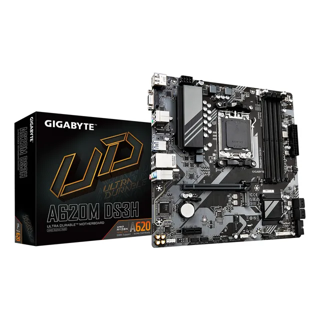 Tarjeta Madre A620m Ds3h Atx Am5 Amd 7000 Series 2*ddr5 Negro