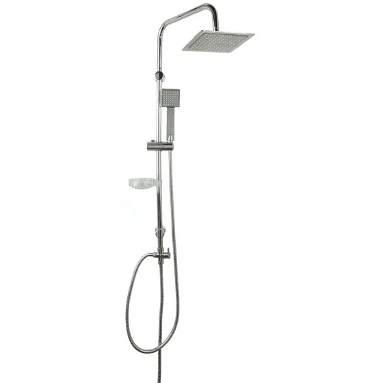Barral Columna Ducha Acero Inox Rectangular C/ Teléfono Mweb