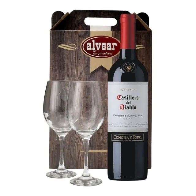 Vino Casillero Del Diablo + 2 Copas