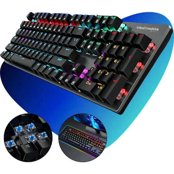 Teclado Mecânico Gamer Inboxmobile IMB-MEC Switch Blue RGB Anti-Ghosting