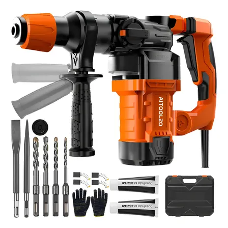 Kit Martelete Rompedor Perfurador De Concreto 2200w Aitoolzo Laranja 220v