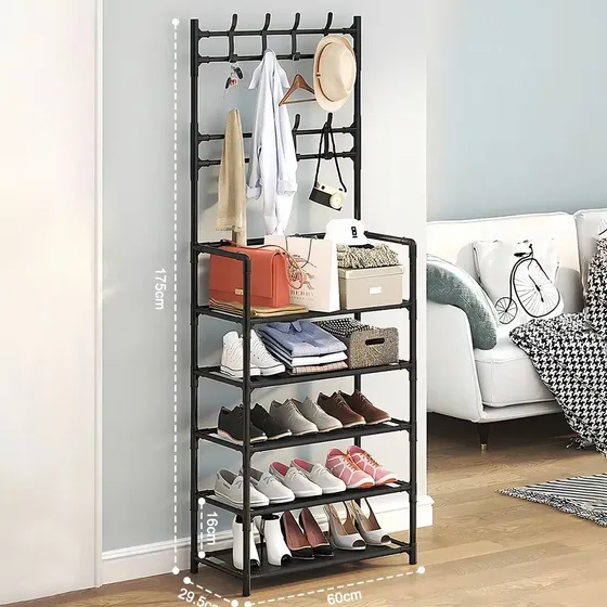 Organizador Para Ropa Zapato Perchero Zapatera 5 Nivele 60cm Color Negro | Cuotas sin interés