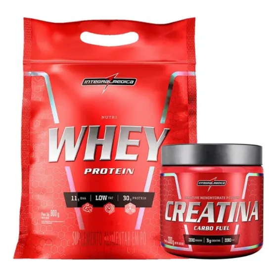 Kit Nutri Whey Protein Creatina Carbofuel Integralmedica