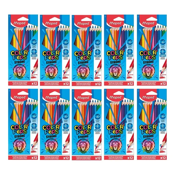 Lapices Maped Color Peps Largos X12 Pack X10