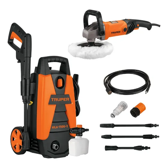 Combo Hidrolavadora 1500 Psi + Pulidora 1200w Truper