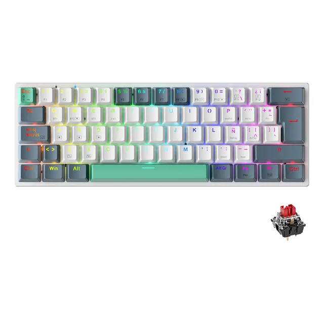 Teclado Mecánico Bluetooth Español 60% Gamer K500-b61