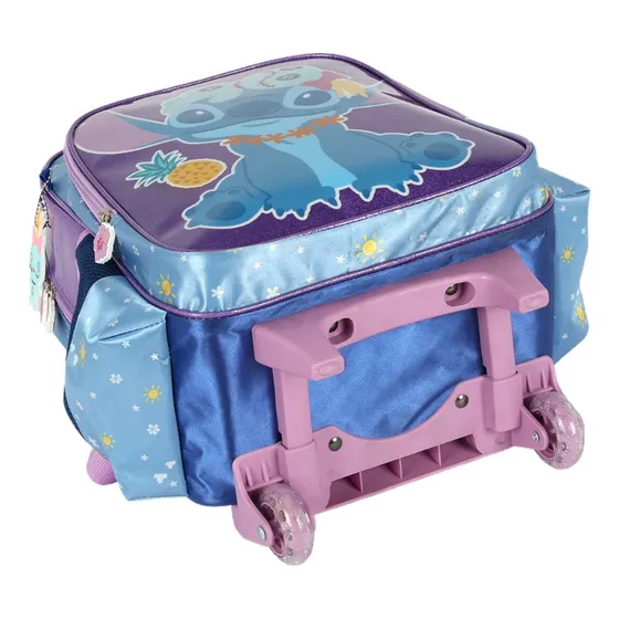 Mochila De Rodinhas Escolar Luxcel Stitch Ic42402sc Cor Violeta Desenho Do Tecido Liso