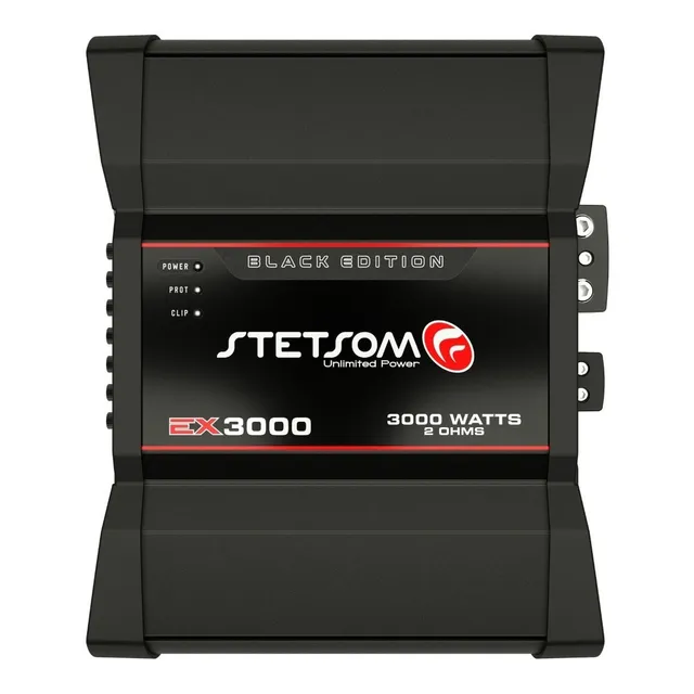 Modulo Stetsom 3000w RMS Amplificador Som Automotivo EX3000 2 Ohms 1 Canal Digital Proteção Inteligente Potencia p/ Carro Caminhonete Alto desempenho com um ou mais alto-falantes Woofer Sub e Paredão